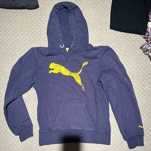 Puma Dark Blue Hoodie with Yellow Logo